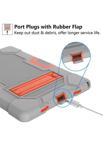 Samsung Galaxy Tab A8 10.5 (2021 2022) Kontrast Pc Silikon Kick Stand Koruyucu Tablet Kılıfı (Yurt Dışından)