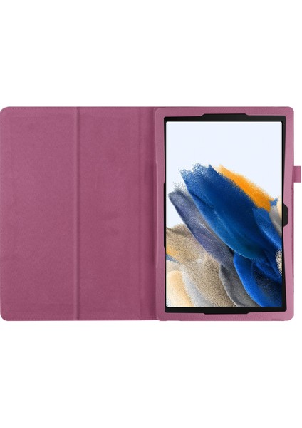 Samsung Galaxy Tab A8 10.5 (2021 2022) Litchi Doku Otomatik Uyandırma uyku Pu Deri Koruyucu Tablet Kılıfı (Yurt Dışından)