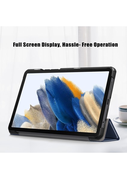 Samsung Galaxy Tab A9 X115 Pu Deri Üç Katlı Stand Tablet Kılıfı (Yurt Dışından)