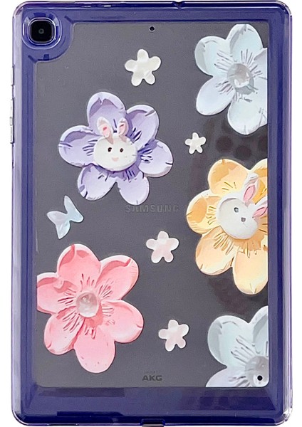 Samsung Galaxy Tab S6 Lite (2024 2022 (2020) P610 P615 Yağlıboya Çiçek Çiçek Tavşan Tablet Kılıfı (Yurt Dışından)