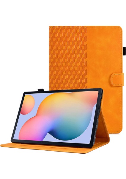 Samsung Galaxy Tab S6 Lite (2024 2022 2020) SM P610 615 Deri Desenli Baskılı Stand Haki Tablet Kılıfı (Yurt Dışından)