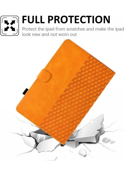 Samsung Galaxy Tab S6 Lite (2024 2022 2020) SM P610 615 Deri Desenli Baskılı Stand Haki Tablet Kılıfı (Yurt Dışından)