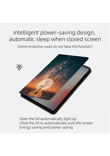 Samsung Galaxy Tab S7 s8 Pu Deri Flip Case Standı Desen Baskı Anti Drop Galaktik Aurora Tablet Kılıfı (Yurt Dışından)