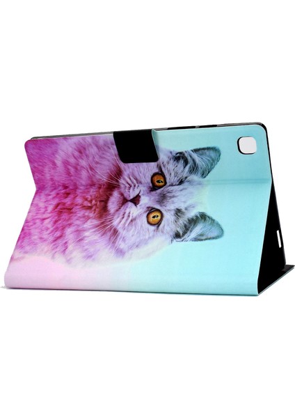 Samsung Galaxy Tab A7 10.4 (2020 2022) T500 T505 Pu Deri Desen Baskı Standı Kedi Tablet Kılıfı (Yurt Dışından) fırsatları