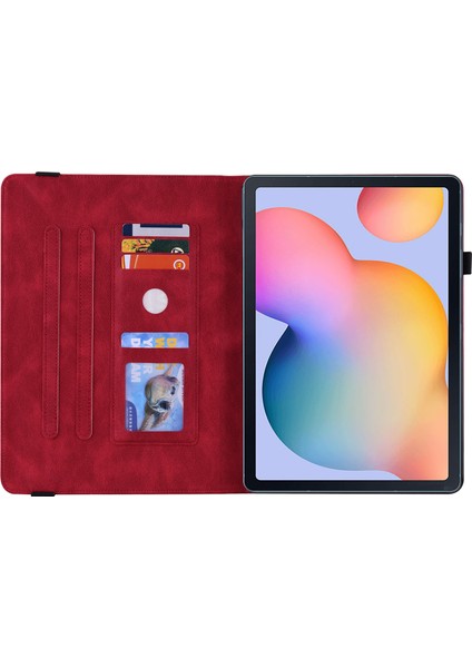 Folio Baskılı Çiçek Pu Deri Stand Kartları Yuvası Samsung Galaxy Tab S6 Lite (2020 2022 2024) Tablet Kılıfı (Yurt Dışından)