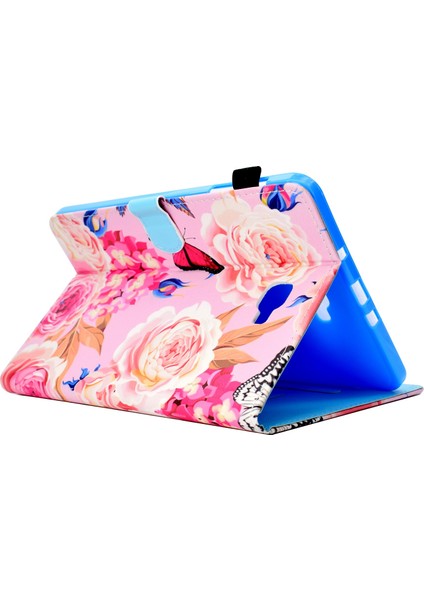 Samsung Galaxy Tab A 10.1 (T580 T585) Anti Drop Deri Dikişli Manyetik Kapatma Standı Kart Yuvaları Tablet Kılıfı (Yurt Dışından)