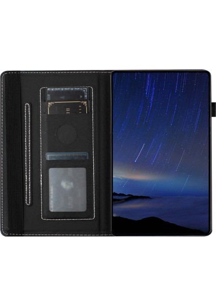 Samsung Galaxy Tab A9 Pu Deri Desen Baskı Kart Tutucu Prizmatik Tablet Kılıfı (Yurt Dışından)