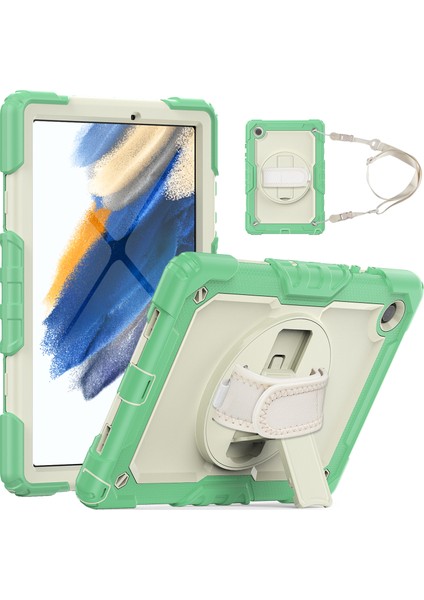 Samsung Galaxy Tab A8 10.5 (2021 2022) Pc Silikon Pet Ekran Koruyucu Döner El Askısı Tablet Kılıfı (Yurt Dışından)