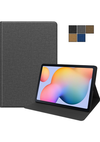 Kumaş Doku Standı Deri Samsung Galaxy Tab S6 Lite (2020 2022 2024) Tablet Kılıfı (Yurt Dışından)