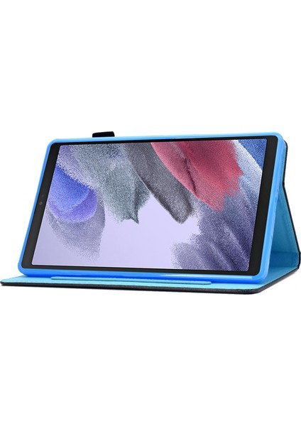 Samsung Galaxy Tab A7 Lite 8 7 Inç Dikişli Pu Deri Görüntüleme Standı Tam Vücut Koruma Baskı Manyetik Kart Yuvaları kalem Tutucu Tablet Kılıfı (Yurt Dışından)