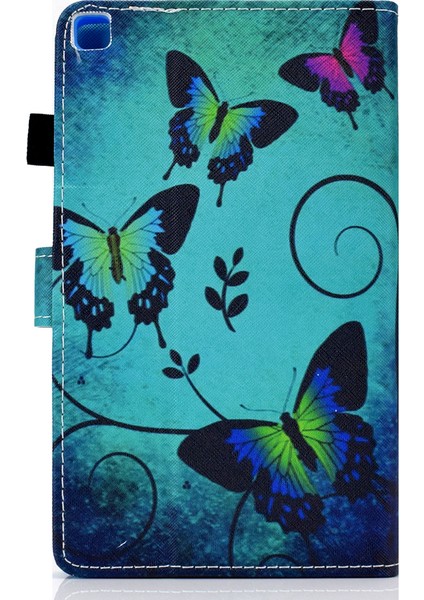 Desen Baskı Deri Tam Koruma Samsung Galaxy Tab A7 Lite T220 T225 BIG Butterfly Tablet Kılıfı (Yurt Dışından)