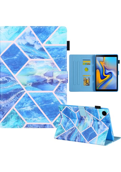 Samsung Galaxy Tab A9 X110 X115 Deri Otomatik Uyandırma uyku Deseni Dama Tahtası Tablet Kılıfı (Yurt Dışından)