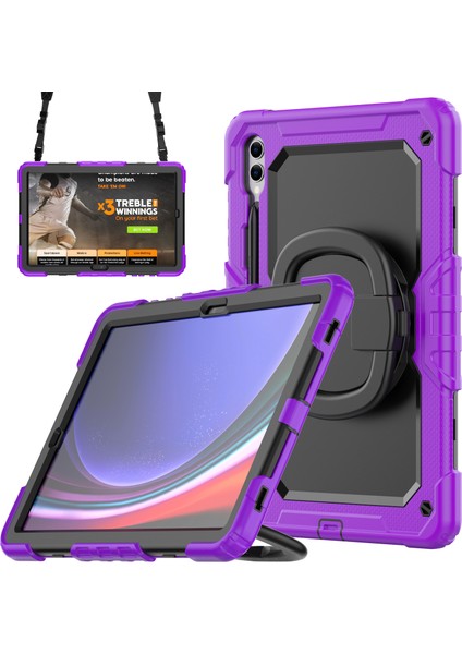 Samsung Galaxy Tab S9 Ultra SM X910 X916B X918U Pc Silikon Düşmeye Dayanıklı Omuz Askılı Standı Tablet Kılıfı (Yurt Dışından)