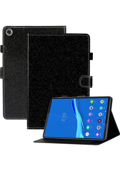 Samsung Galaxy Tab A8 10.5 (2021) A8 10.5 (2022) X205 X200 Işıltılı Pudra Pu Deri Standlı Kart Tutuculu Tablet Kılıfı (Yurt Dışından)