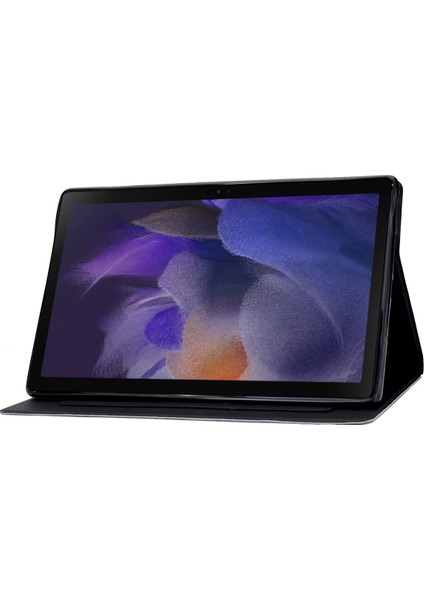 Samsung Galaxy Tab A8 (2021) Desen Baskı Pu Deri Standlı Manyetik Kapatma Kart Yuvalı Koruyucu Ler Çiçekler Tablet Kılıfı (Yurt Dışından)
