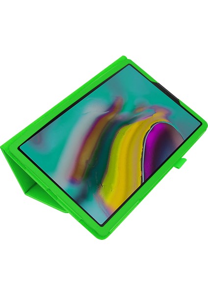 Samsung Galaxy Tab A 10.1 (2019) Litchi Texture Deri Çizilmeye Dayanıklı Çift Katlı Stand Flip Elastik Kayışlı Tablet Kılıfı (Yurt Dışından)