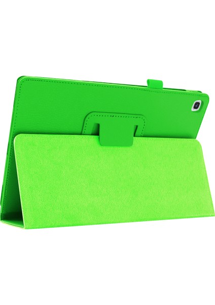 Samsung Galaxy Tab A 10.1 (2019) Litchi Texture Deri Çizilmeye Dayanıklı Çift Katlı Stand Flip Elastik Kayışlı Tablet Kılıfı (Yurt Dışından)