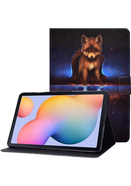 Samsung Galaxy Tab A7 10.4 (2020 2022) T500 T505 Pu Deri Desen Baskı Standı Tilki su Tablet Kılıfı (Yurt Dışından)