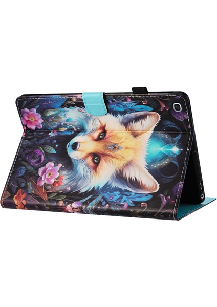 Desenli Samsung Galaxy Tab A 10.1 (2019) T510 Stand Pu Deri Tilki Tablet Kılıfı (Yurt Dışından)