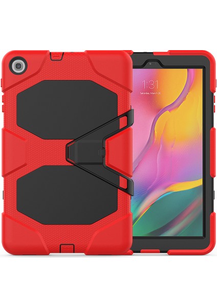 Askeri Hizmet Silikon Pc Combo Samsung Galaxy Tab A 10.1 (2019) SM T510 Kick Standlı Tablet Kılıfı (Yurt Dışından)