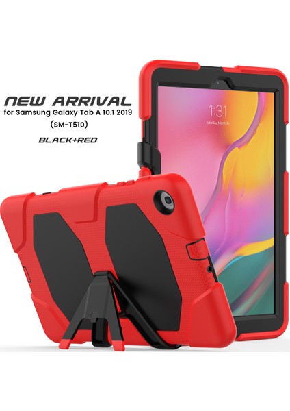 Askeri Hizmet Silikon Pc Combo Samsung Galaxy Tab A 10.1 (2019) SM T510 Kick Standlı Tablet Kılıfı (Yurt Dışından)