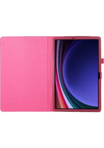 Samsung Galaxy Tab S9 Deri Litchi Doku Ikiye Katlanmış Stand Tablet Kılıfı (Yurt Dışından)