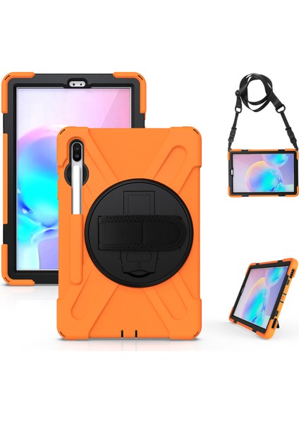 Samsung Galaxy Tab S6 SM T860 (WI FI) T865 (Lte) Pc Tpu Combo Kick Stand El Askılı Omuz Askılı Tablet Kılıfı (Yurt Dışından)