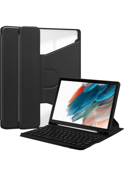 Samsung Galaxy Tab A8 10.5 (2021 2022) Bluetooth Klavyeli Döner Standlı Tablet Kılıfı (Yurt Dışından)