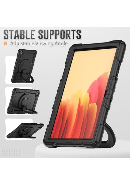 Samsung Galaxy Tab A7 10.4 (2020 2022) T500 T505 Kick Stand Pc Omuz Askılı Silikon Tablet Kılıfı (Yurt Dışından)
