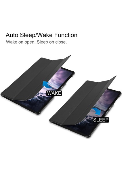 Üç Katlı Stand Pu Deri Akıllı Samsung Galaxy Tab A 10.5 T595 T590 SIYAH Tablet Kılıfı (Yurt Dışından)