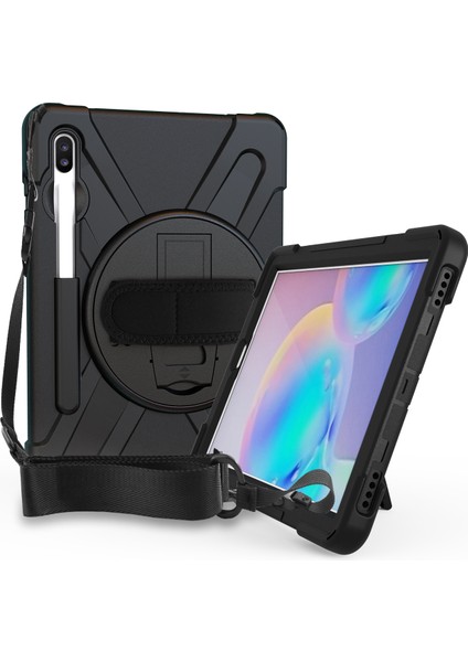 Samsung Galaxy Tab S6 SM T860 (WI FI) T865 (Lte) Pc Tpu Combo Kick Stand El Askılı Omuz Askılı Tablet Kılıfı (Yurt Dışından)