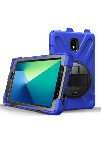 Samsung Galaxy Tab Aktif 2 8.0 T395 T390 Pc Tpu Combo Kick Standlı Omuz Askısı Tablet Kılıfı (Yurt Dışından)