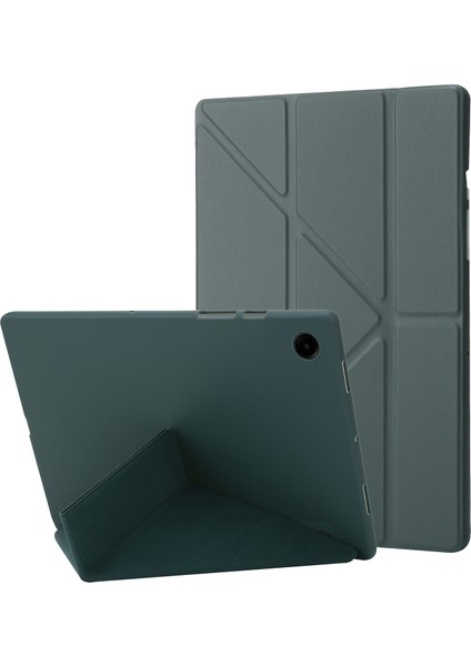 Samsung Galaxy Tab A9 Pu Deri Silikon Origami Standı Gece Yarısı Tablet Kılıfı (Yurt Dışından)