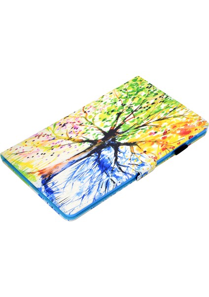 Desen Baskı Deri Kart Tutucu Samsung Galaxy Tab S6 Lite (2020) P610 P615 (2022 2024) HAYAT Ağacı Tablet Kılıfı (Yurt Dışından)