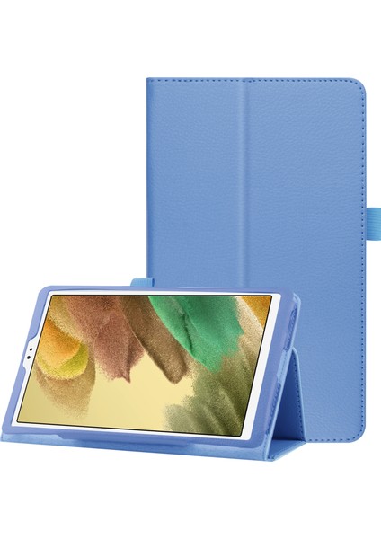 Darbeye Dayanıklı Tablet Kılıfı Hafif Ince Litchi Doku Pu Deri Folyo Kapak Samsung Galaxy Tab A7 Lite 8.7-Inç-Bebek Mavisi Için Kılıf Standı (Yurt Dışından)