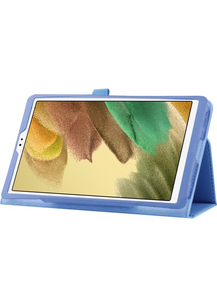 Darbeye Dayanıklı Tablet Kılıfı Hafif Ince Litchi Doku Pu Deri Folyo Kapak Samsung Galaxy Tab A7 Lite 8.7-Inç-Bebek Mavisi Için Kılıf Standı (Yurt Dışından)