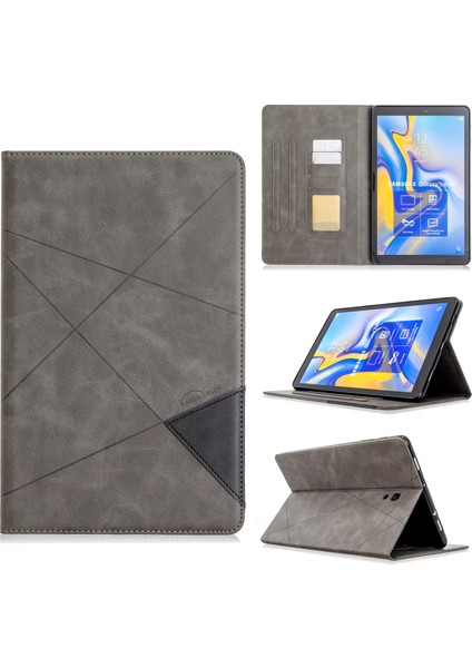 Samsung Galaxy Tab A 10.5 (2018) T590 T595 Geometrik Desen Standı Deri Akıllı Tablet Kılıfı (Yurt Dışından)