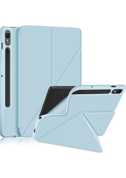 Samsung Galaxy Tab S9 SM X710 SM X716B SM X718U Pu Deri Origami Standı Koruyucu Gök Tablet Kılıfı (Yurt Dışından)
