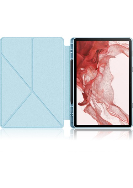 Samsung Galaxy Tab S9 SM X710 SM X716B SM X718U Pu Deri Origami Standı Koruyucu Gök Tablet Kılıfı (Yurt Dışından)