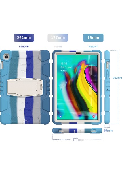 Samsung Galaxy Tab S5E SM T720 SM T725 LI Kick Standlı King Kong Serisi Hibrit Tablet Kılıfı (Yurt Dışından)