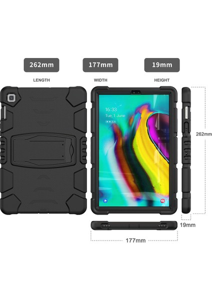 King Kong Serisi Hibrit Samsung Galaxy Tab S5E SM T720 SM T725 Kick Standlı Tablet Kılıfı (Yurt Dışından)