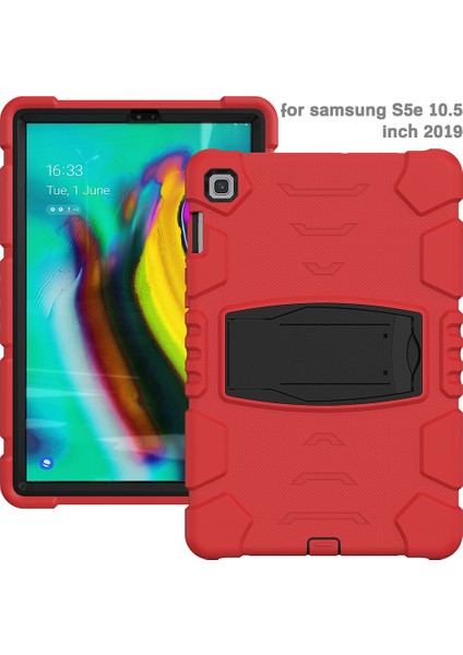 King Kong Serisi Hibrit Samsung Galaxy Tab S5E SM T720 SM T725 SIYAH Kick Standlı Tablet Kılıfı (Yurt Dışından)