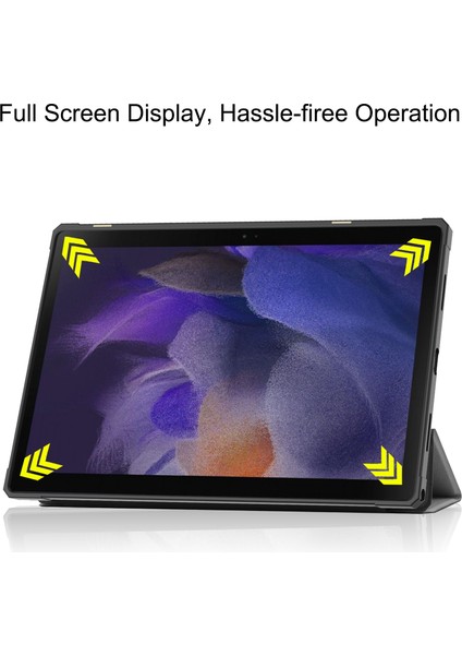 Samsung Galaxy Tab A8 10.5 (2021) Pu Deri Üç Katlı Stand Akıllı Otomatik Uyandırma uyku Folyosu Tablet Kılıfı (Yurt Dışından)