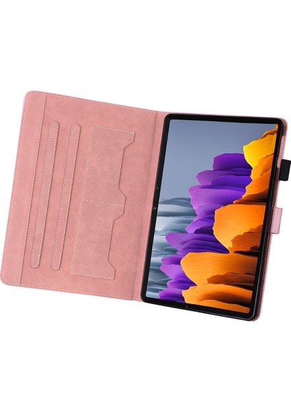 Samsung Galaxy Tab S8 Deri Standı Kart Yuvaları Tablet Kılıfı (Yurt Dışından)