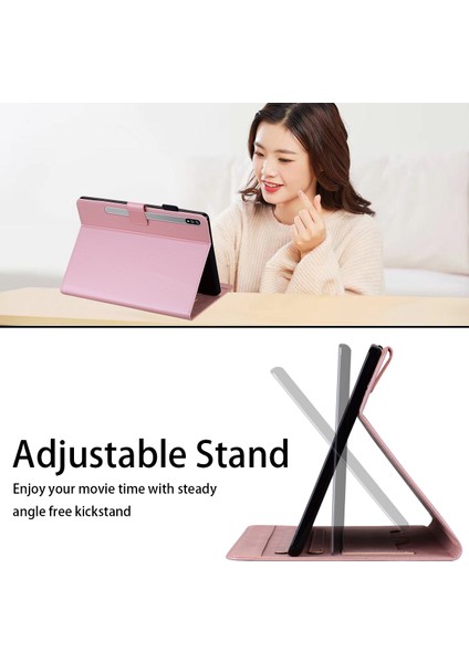 Samsung Galaxy Tab S8 Deri Standı Kart Yuvaları Tablet Kılıfı (Yurt Dışından)