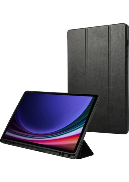 Samsung Galaxy Tab S9 s9 Fe Üç Katlı Stand Anti Drop Pu Kalem Yuvası Tablet Kılıfı (Yurt Dışından)
