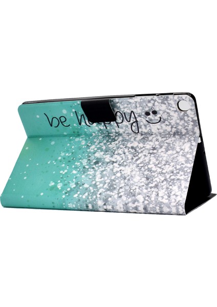 Samsung Galaxy Tab S6 Lite (2020) P610 P615 (2022 2024) BE Happy Desen Baskı Deri Standı Tablet Kılıfı (Yurt Dışından)
