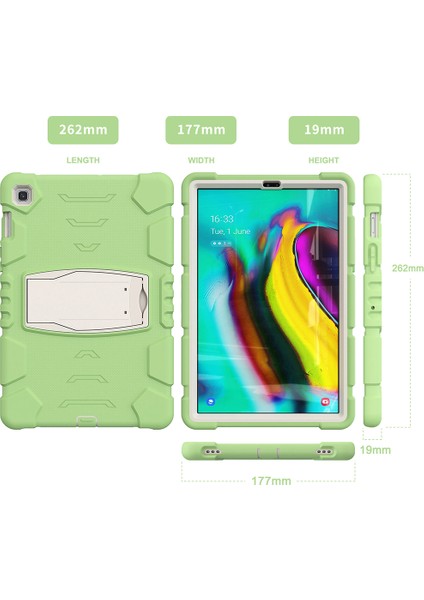 Seashell Digital King Kong Serisi Hibrit Samsung Galaxy Tab S5E Kick Standlı SM T720 SM T725 MATCHA beyaz Tablet Kılıfı (Yurt Dışından)