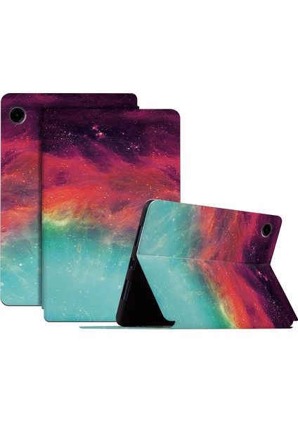 Samsung Galaxy Tab A9 Desen Baskı Standı Pu Deri Standı Gökyüzü Tablet Kılıfı (Yurt Dışından)