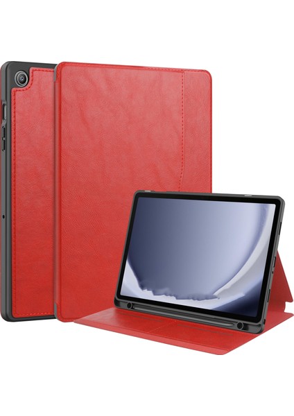 Samsung Galaxy Tab A9 Kart Yuvası Standlı Pu Tablet Kılıfı (Yurt Dışından)